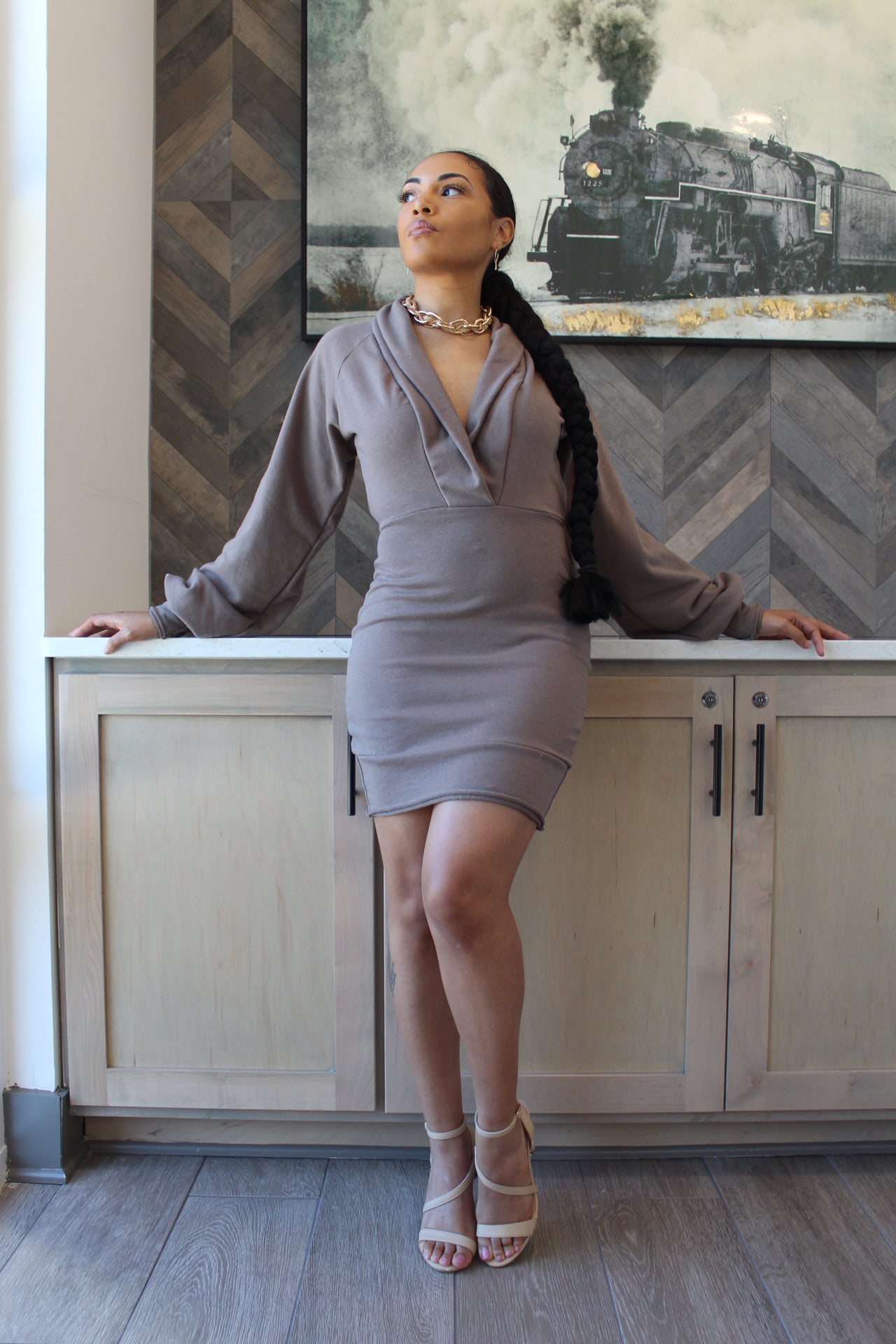 Taupe Dress Added Flair Boutique Taupe Dress Added Flair Boutique