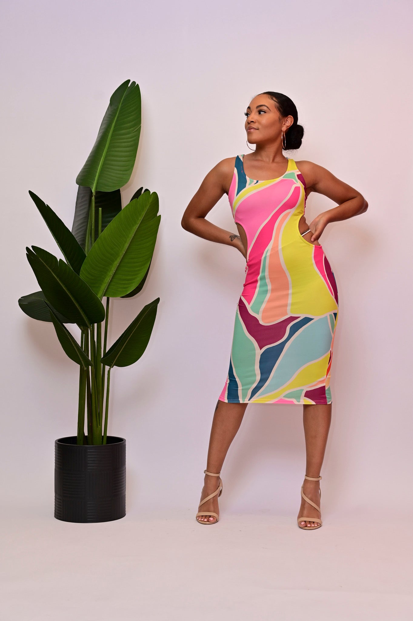 Vibrant Multi Color Bodycon Dress