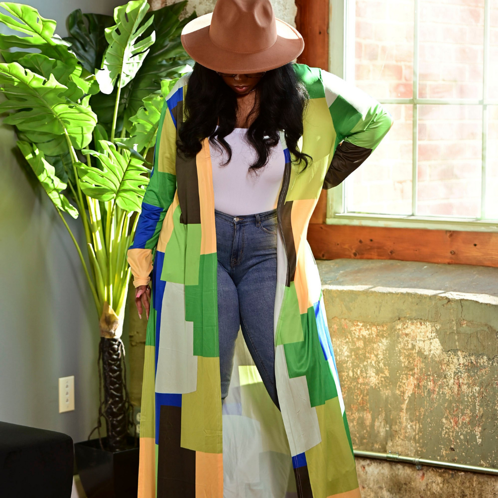 Mean Green Colorblock Duster