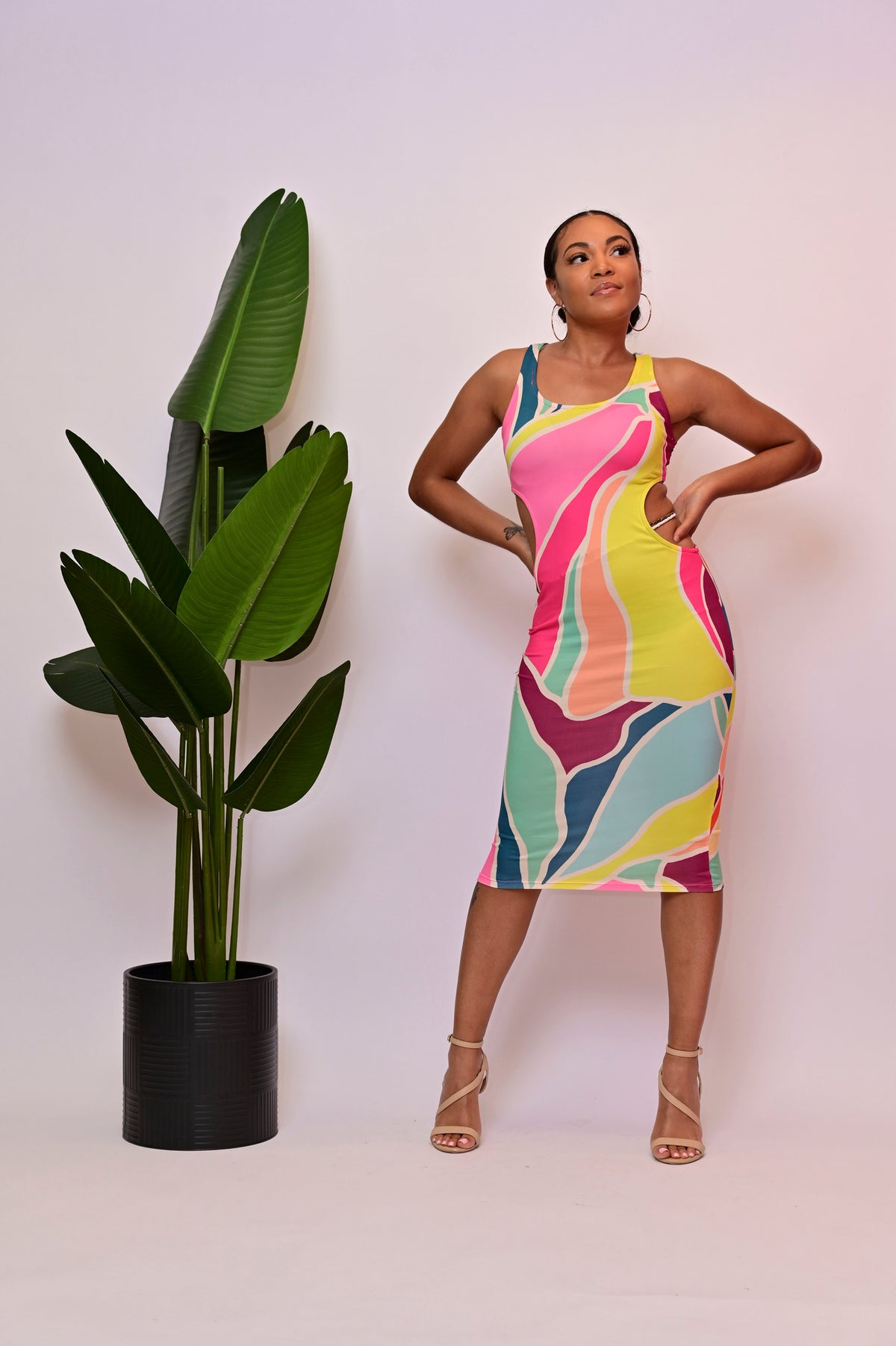 colourful bodycon dress Vibrant Multi Color – Added Flair Boutique midi floral bodycon dress